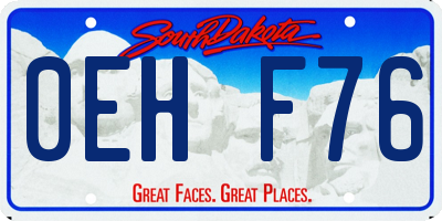 SD license plate 0EHF76