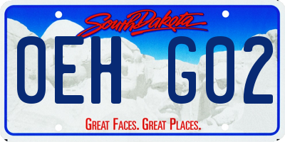 SD license plate 0EHG02
