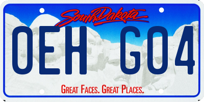 SD license plate 0EHG04