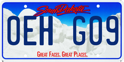 SD license plate 0EHG09