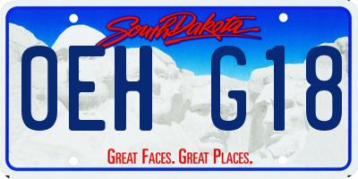 SD license plate 0EHG18