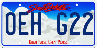 SD license plate 0EHG22