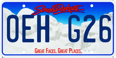 SD license plate 0EHG26