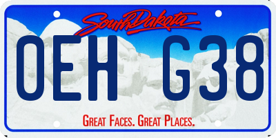 SD license plate 0EHG38