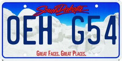 SD license plate 0EHG54