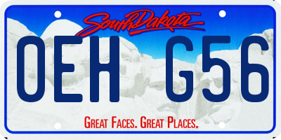 SD license plate 0EHG56