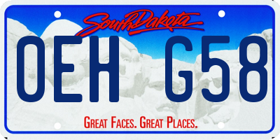 SD license plate 0EHG58