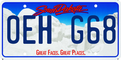 SD license plate 0EHG68