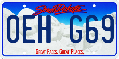 SD license plate 0EHG69