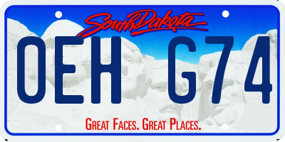 SD license plate 0EHG74