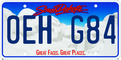 SD license plate 0EHG84