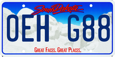SD license plate 0EHG88