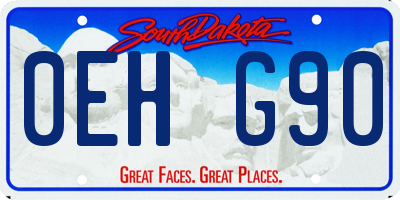 SD license plate 0EHG90