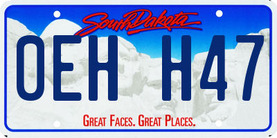 SD license plate 0EHH47