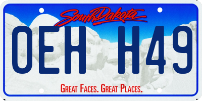 SD license plate 0EHH49