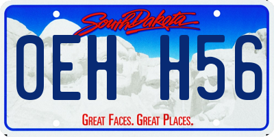 SD license plate 0EHH56