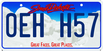 SD license plate 0EHH57