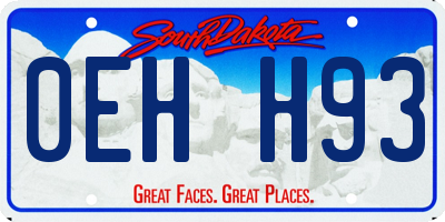 SD license plate 0EHH93