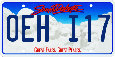 SD license plate 0EHI17