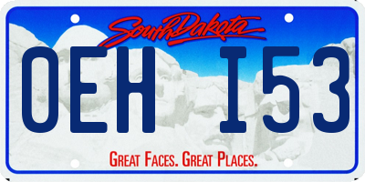 SD license plate 0EHI53