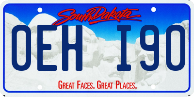 SD license plate 0EHI90