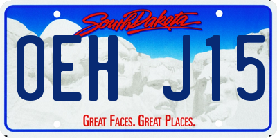 SD license plate 0EHJ15