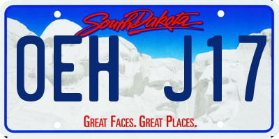 SD license plate 0EHJ17