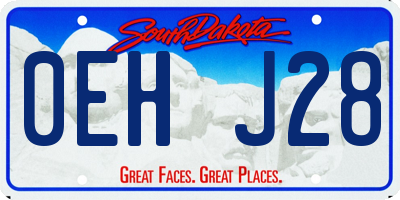 SD license plate 0EHJ28