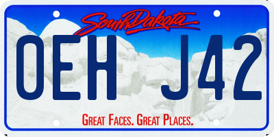 SD license plate 0EHJ42