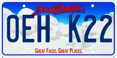 SD license plate 0EHK22