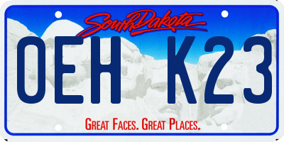 SD license plate 0EHK23