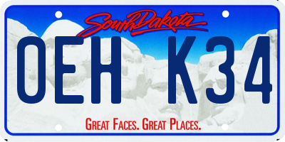 SD license plate 0EHK34