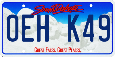 SD license plate 0EHK49