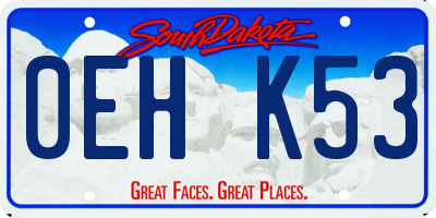 SD license plate 0EHK53