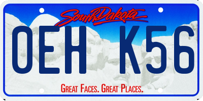 SD license plate 0EHK56