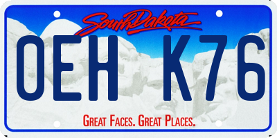 SD license plate 0EHK76