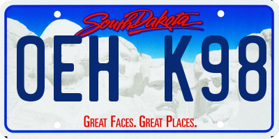 SD license plate 0EHK98
