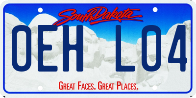 SD license plate 0EHL04