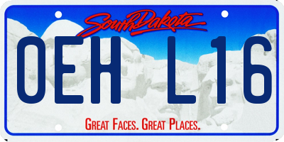 SD license plate 0EHL16