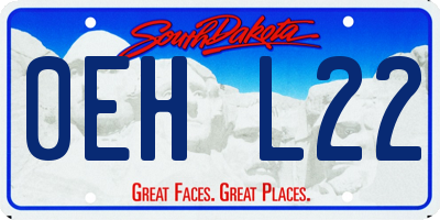 SD license plate 0EHL22