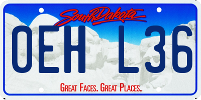 SD license plate 0EHL36
