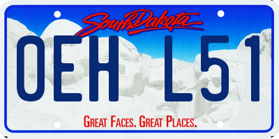 SD license plate 0EHL51