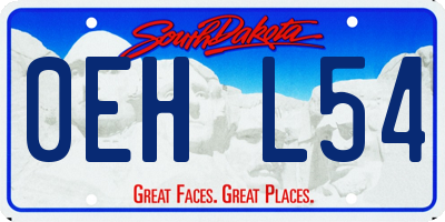 SD license plate 0EHL54
