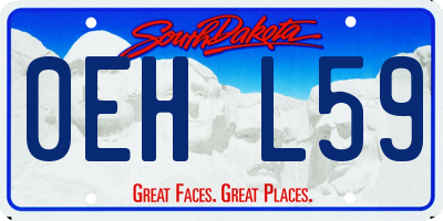 SD license plate 0EHL59