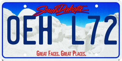 SD license plate 0EHL72