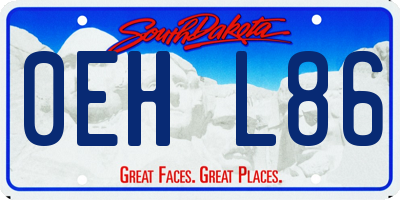 SD license plate 0EHL86