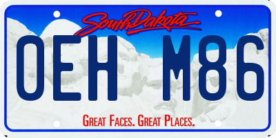 SD license plate 0EHM86