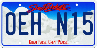 SD license plate 0EHN15