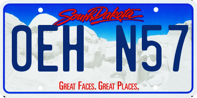 SD license plate 0EHN57