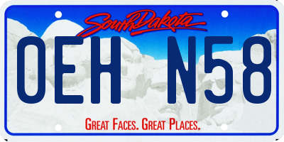 SD license plate 0EHN58